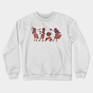 Skeleton Hula Girls Dancing // Creepy Hawaiian Hula Girls Crewneck Sweatshirt